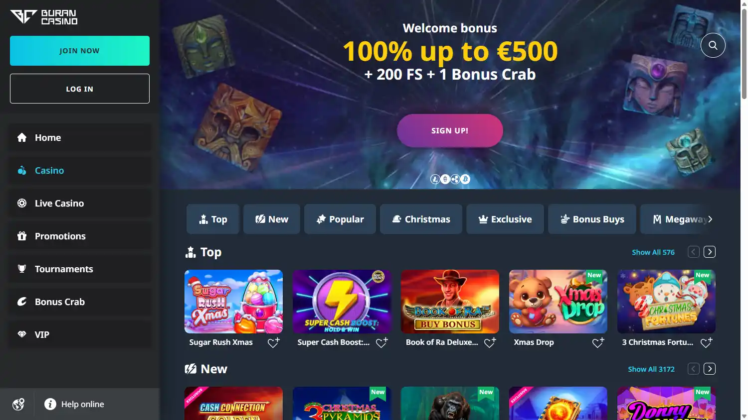 Buran casino screenshot 2