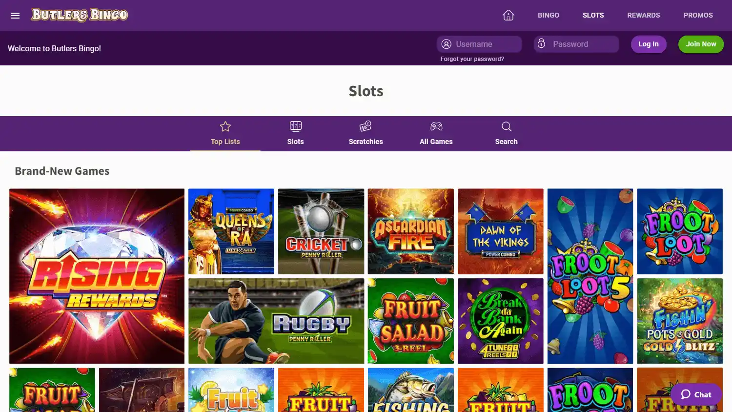 Butlers Bingo Casino screenshot 2