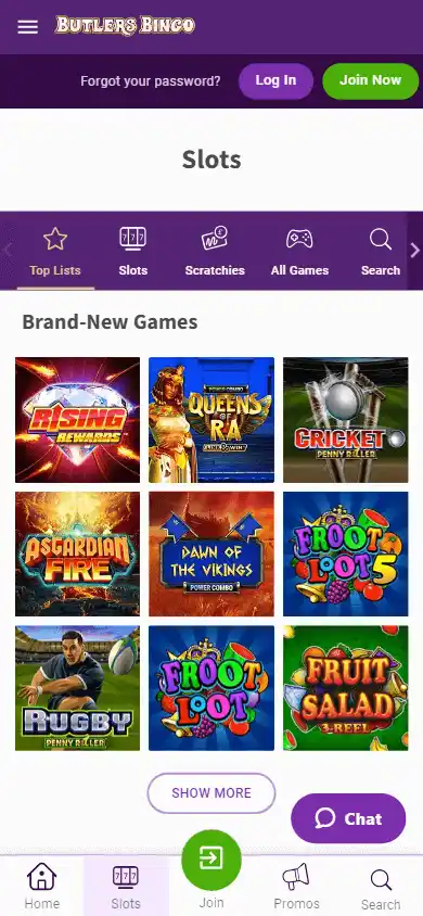 Butlers Bingo Casino screenshot 5