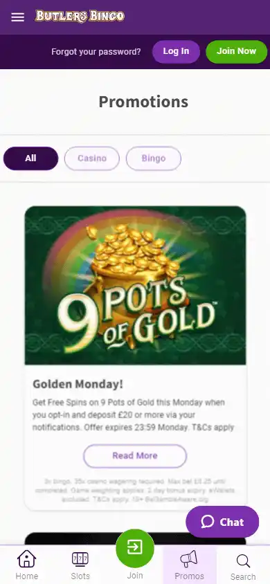 Butlers Bingo Casino screenshot 6