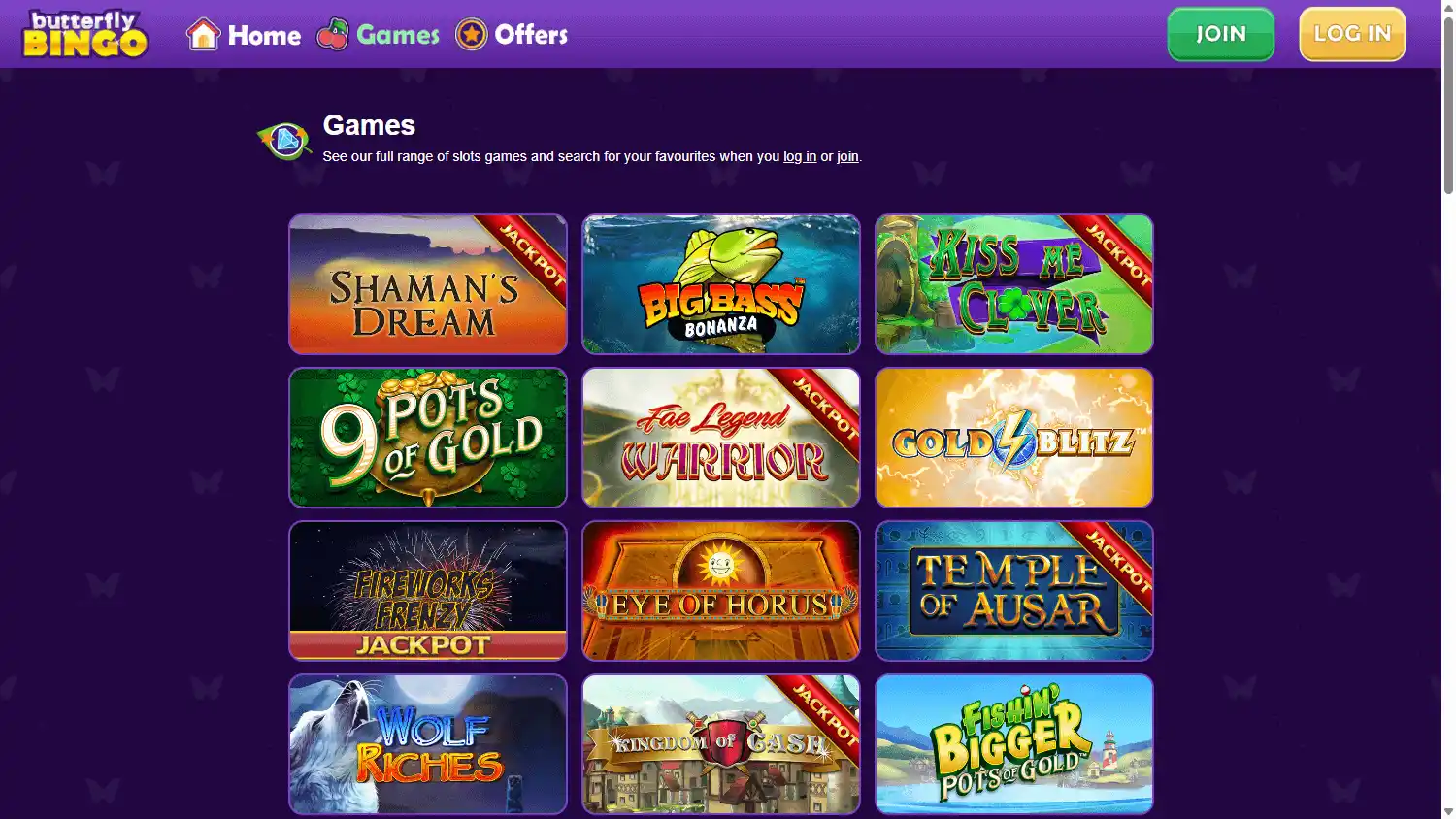 Butterfly Bingo Casino screenshot 2