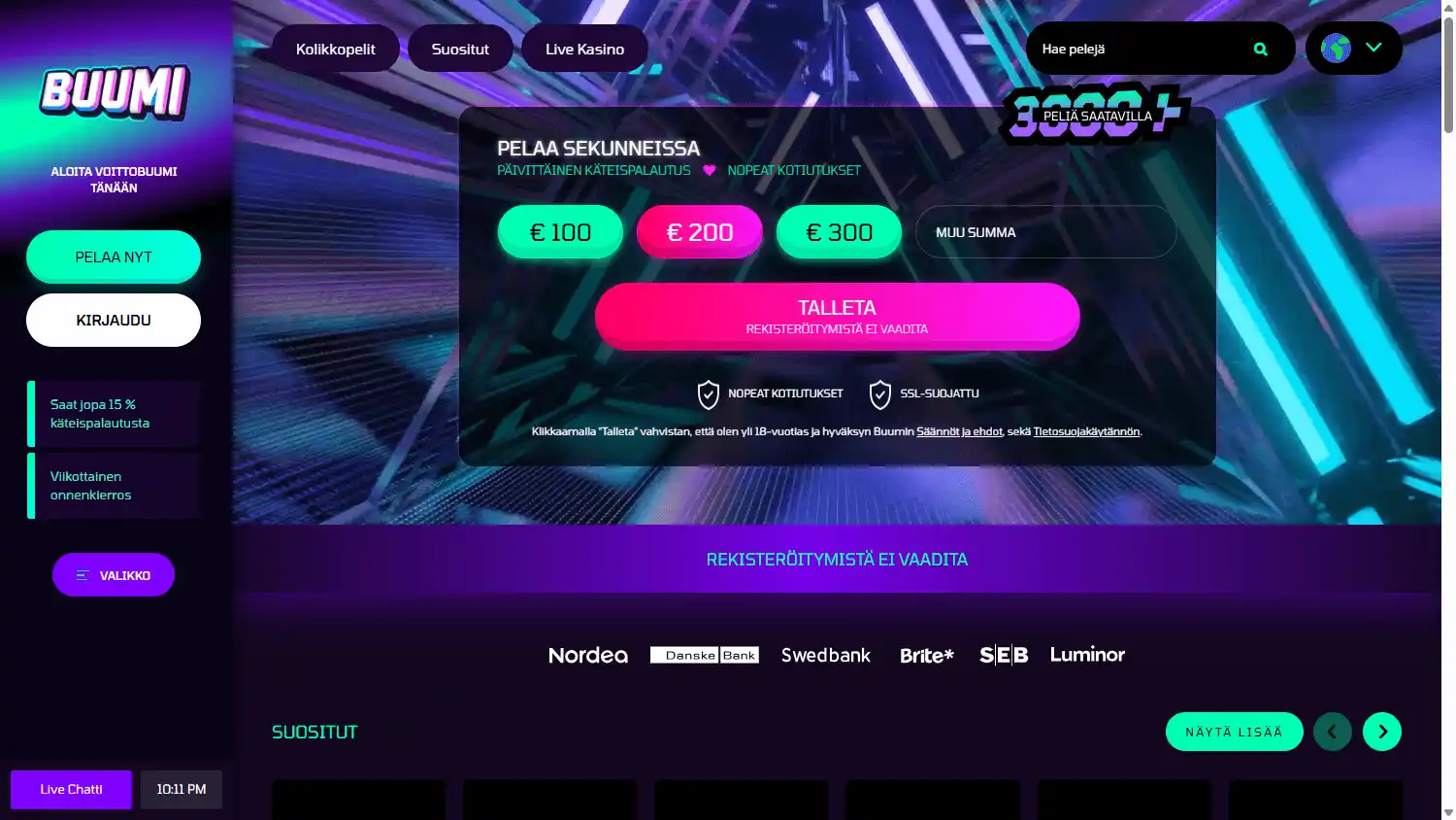 Buumi Casino screenshot 1