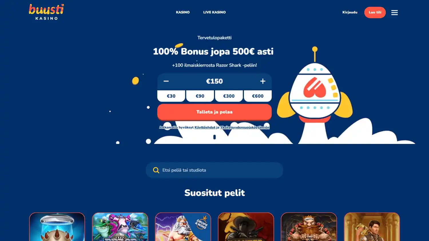 Buusti Casino screenshot 1