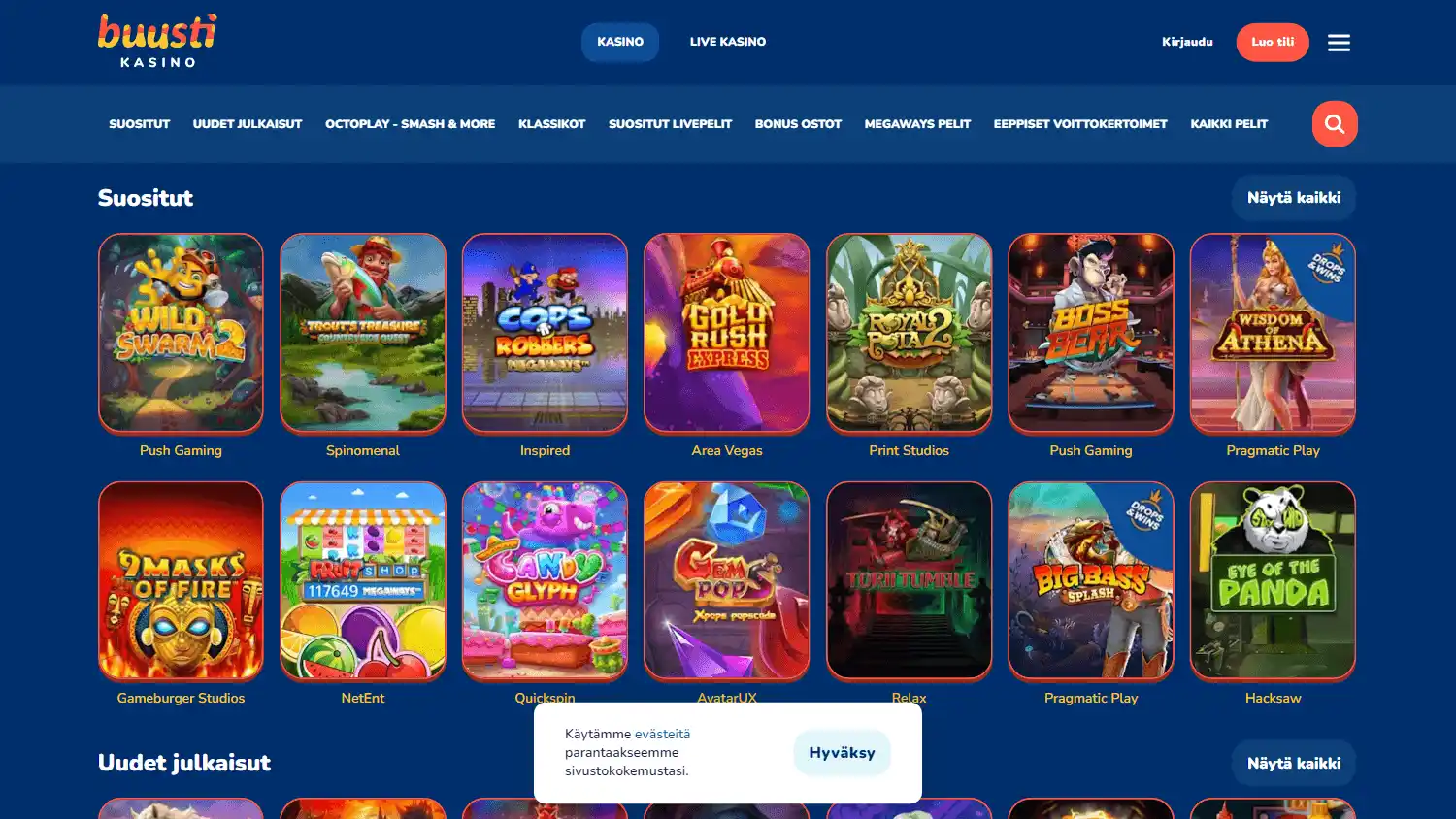 Buusti Casino screenshot 2