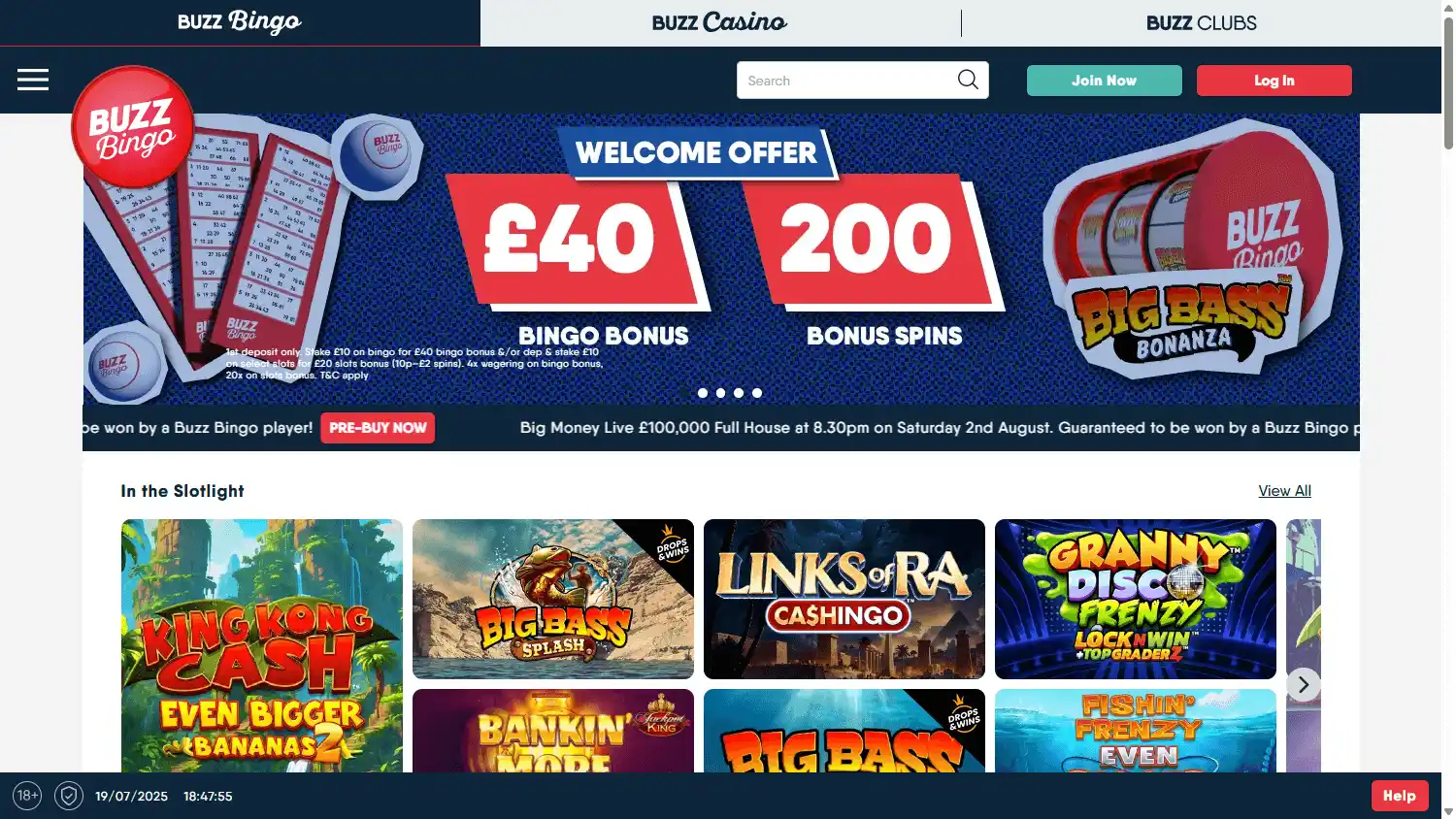 Buzz Bingo Casino screenshot 1