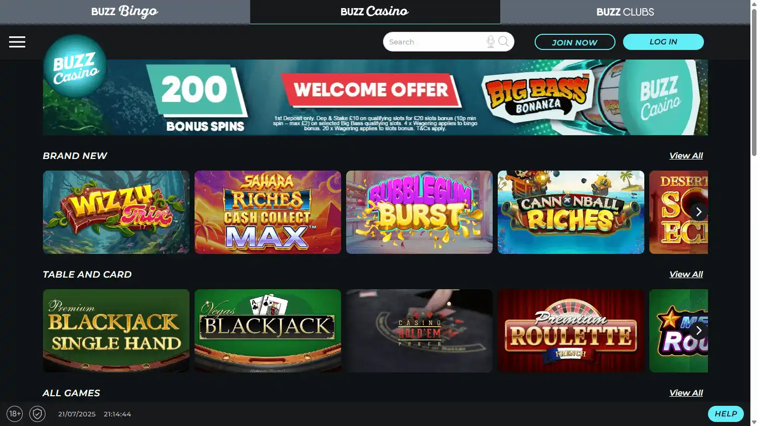 Buzz Casino screenshot 2