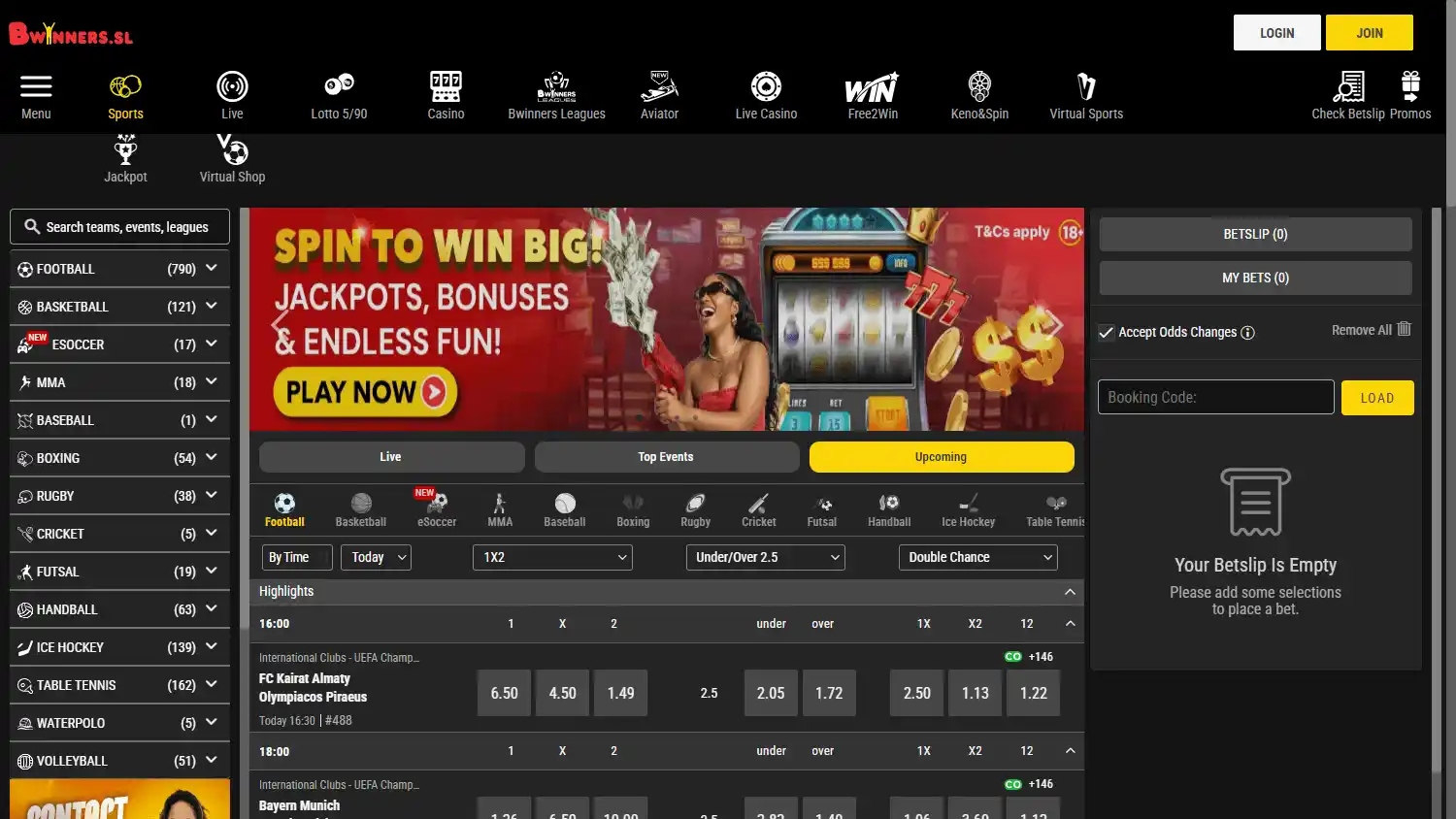 Bwinners Casino screenshot 1