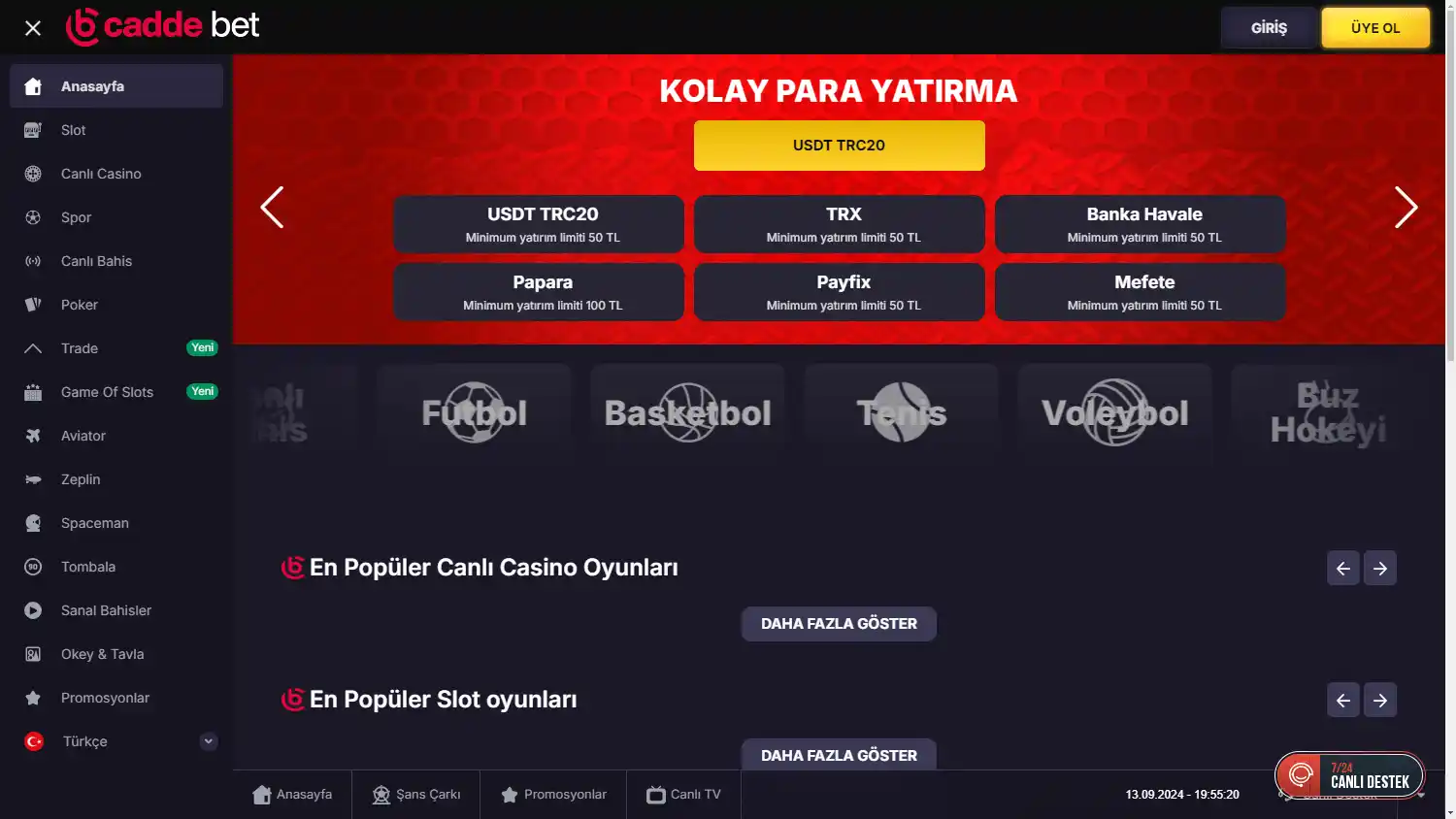 CaddeBet Casino screenshot 1