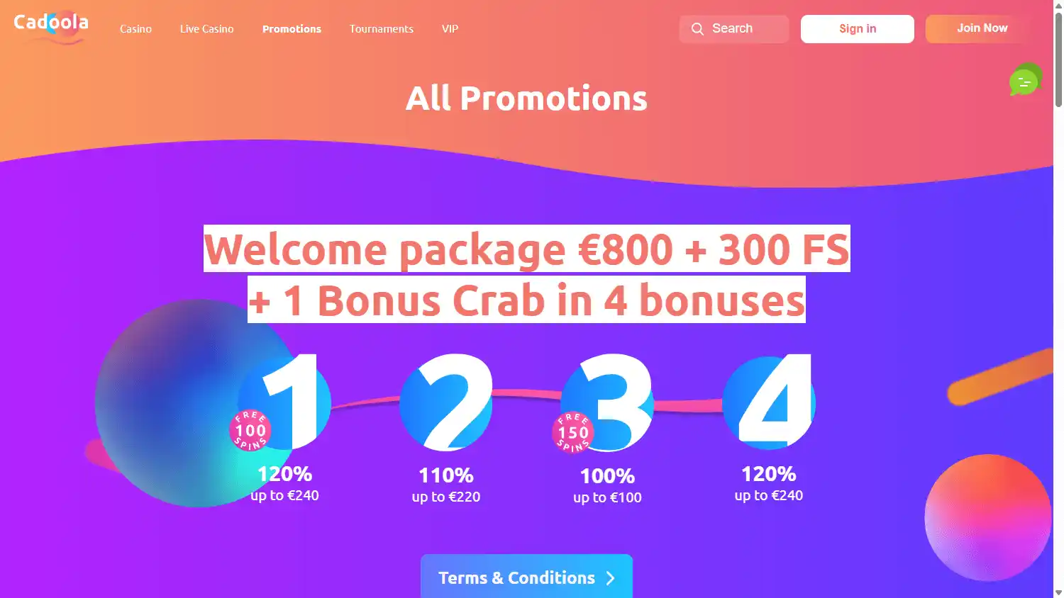 Cadoola Casino screenshot 2