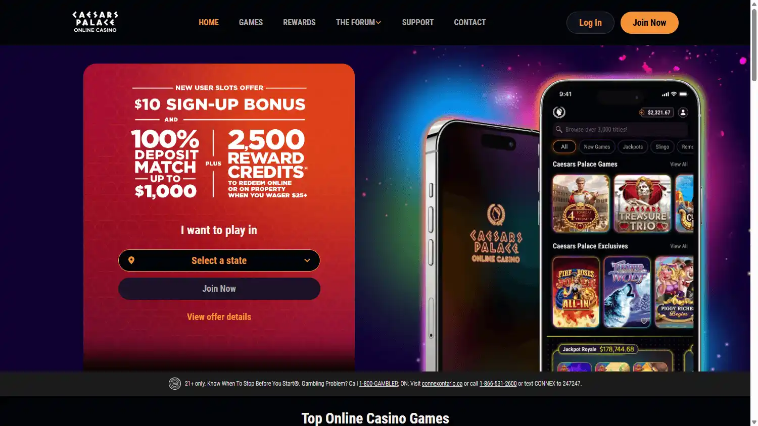 Caesars Palace Online Casino screenshot 1