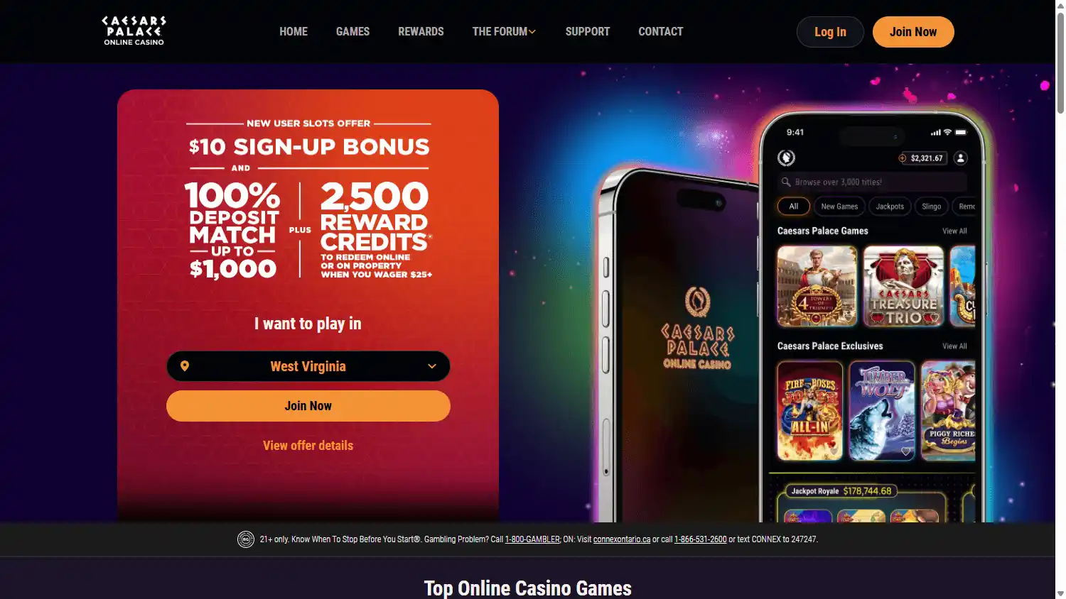 Caesars Palace Online Casino screenshot 1
