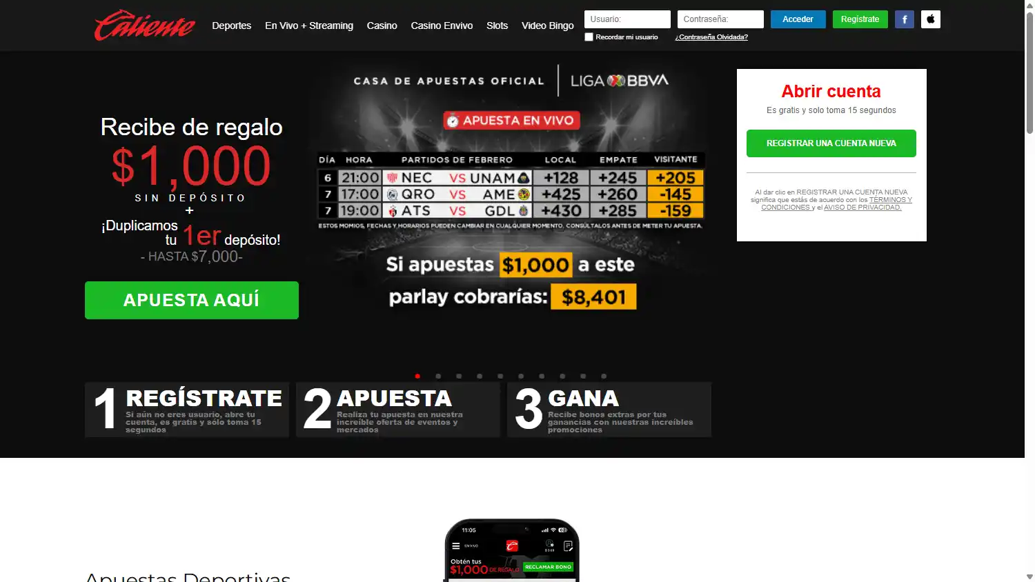 Caliente Casino PE screenshot 1