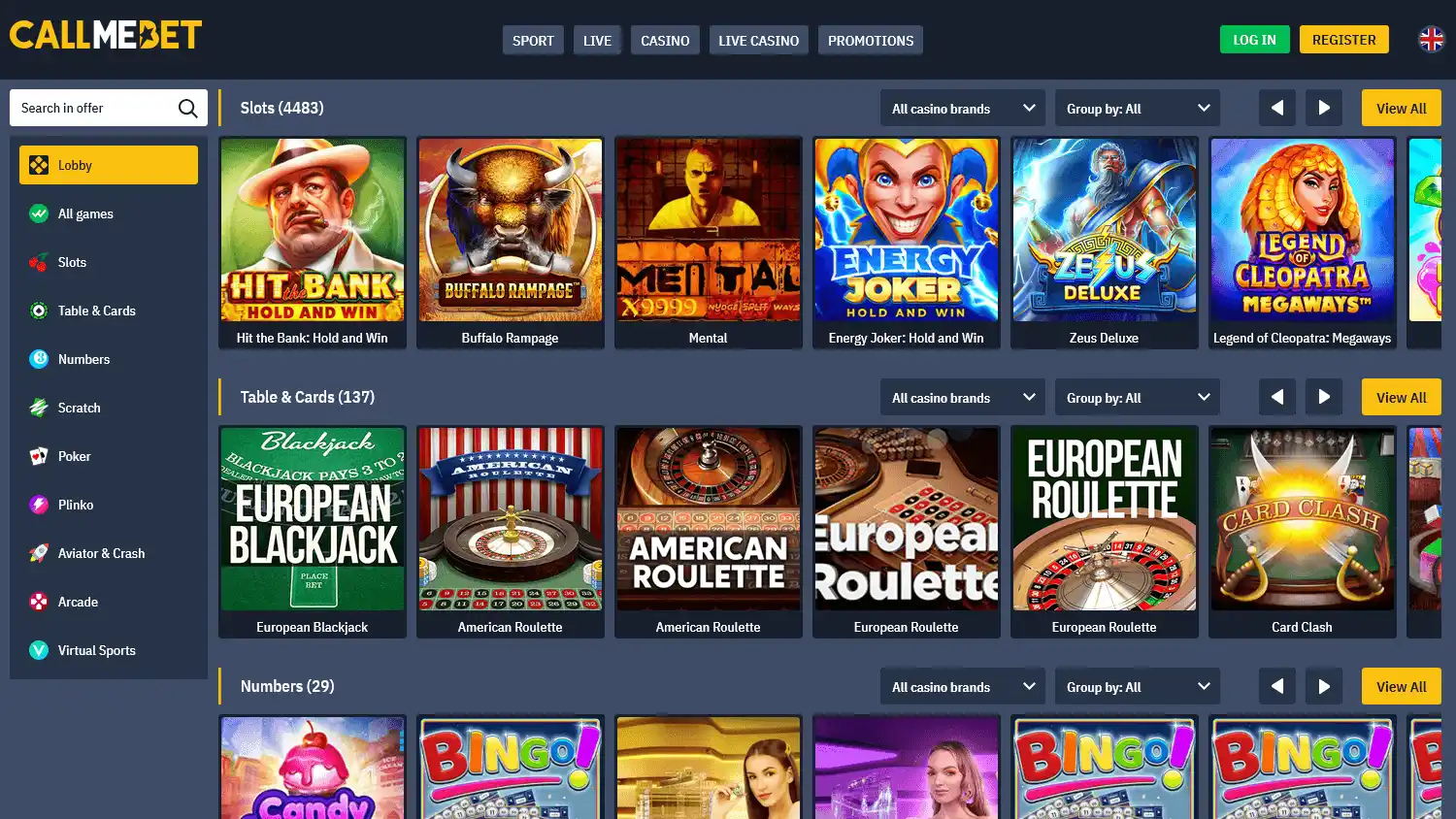 Callmebet Casino screenshot 2