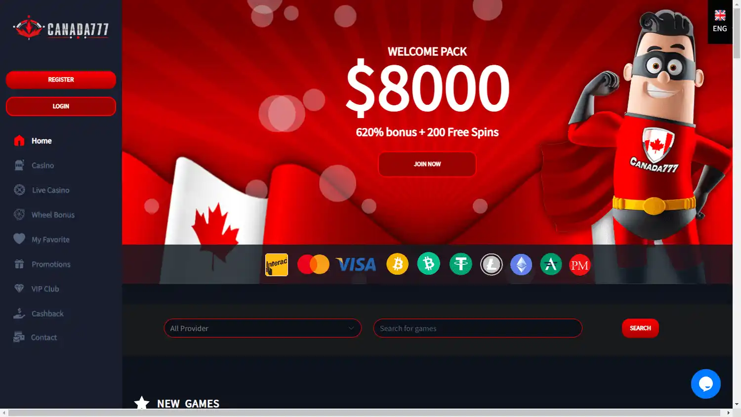 Canada777 Casino screenshot 1
