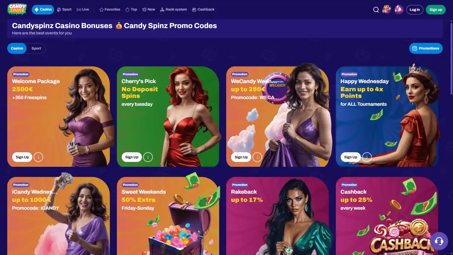 Candy Spinz Casino screenshot 2