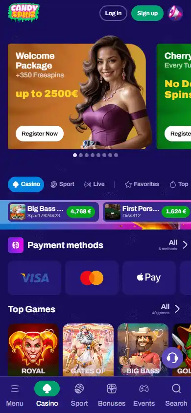 Candy Spinz Casino screenshot 3
