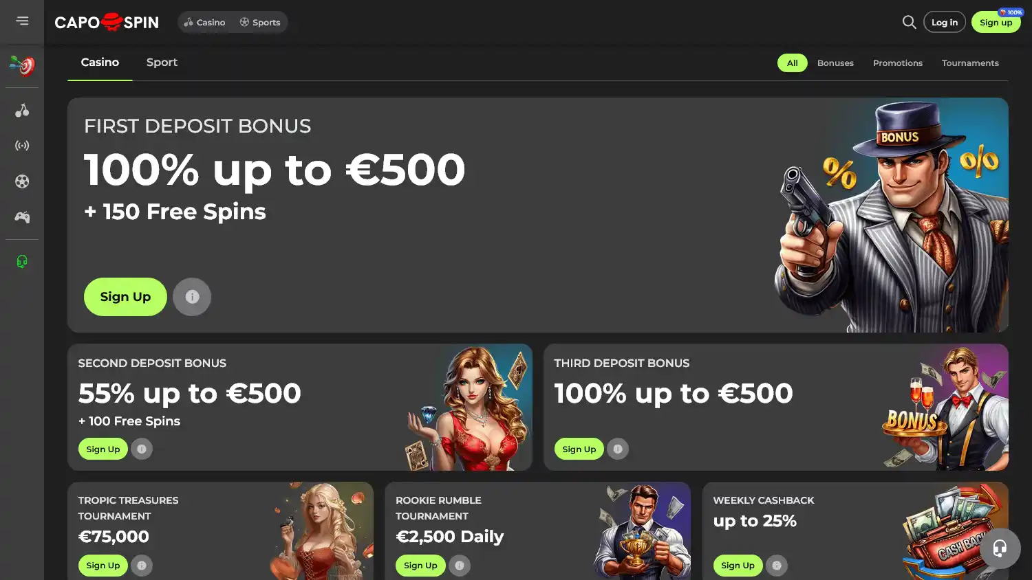 Capospin Casino screenshot 2