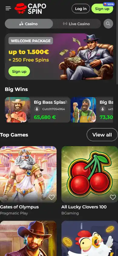 Capospin Casino screenshot 3