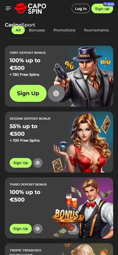 Capospin Casino screenshot 5
