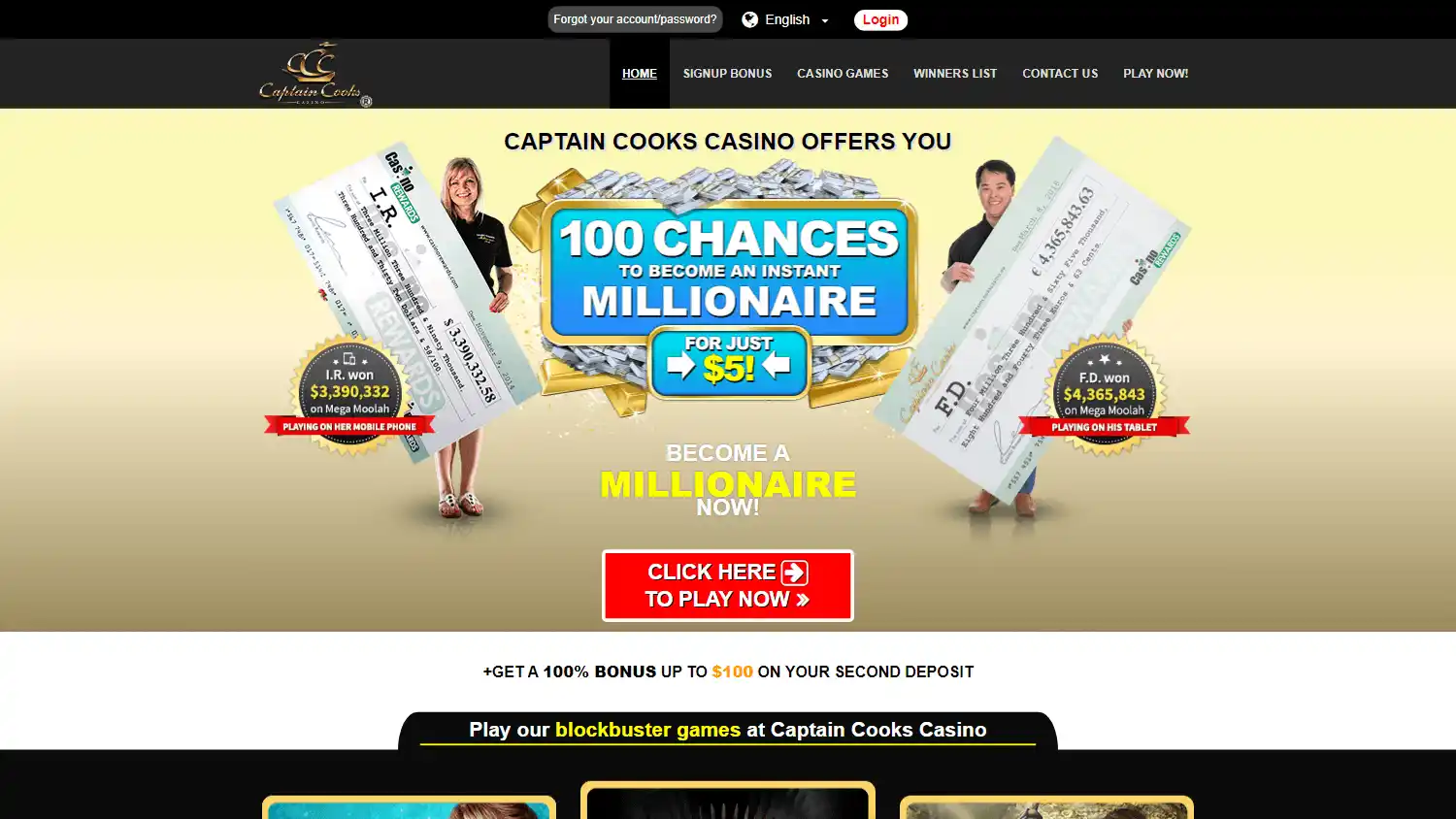Captain Cooks Casino UK screenshot 2