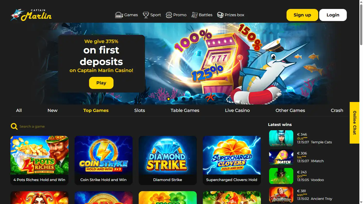 Captain Marlin Casino screenshot 1