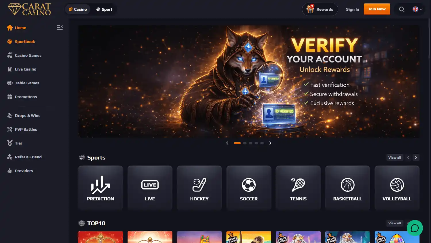 Carat Casino screenshot 1