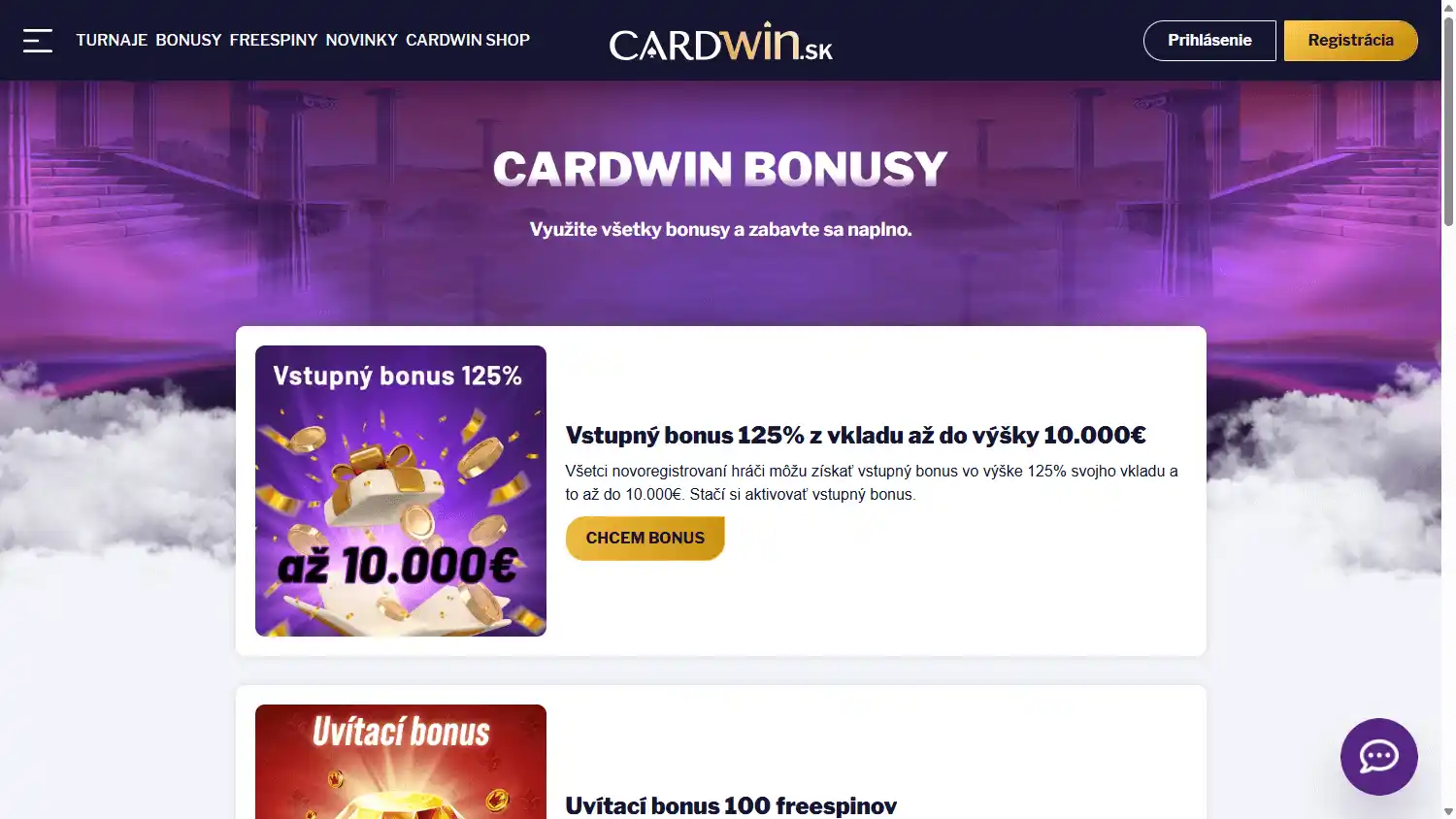 Cardwin Casino screenshot 2