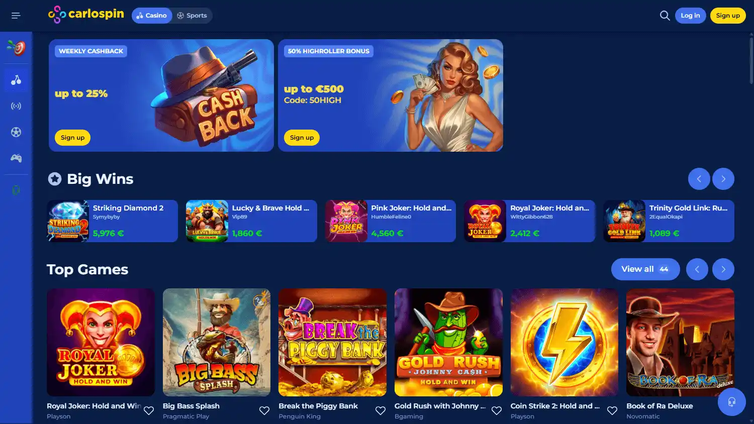 Carlospin Casino screenshot 1