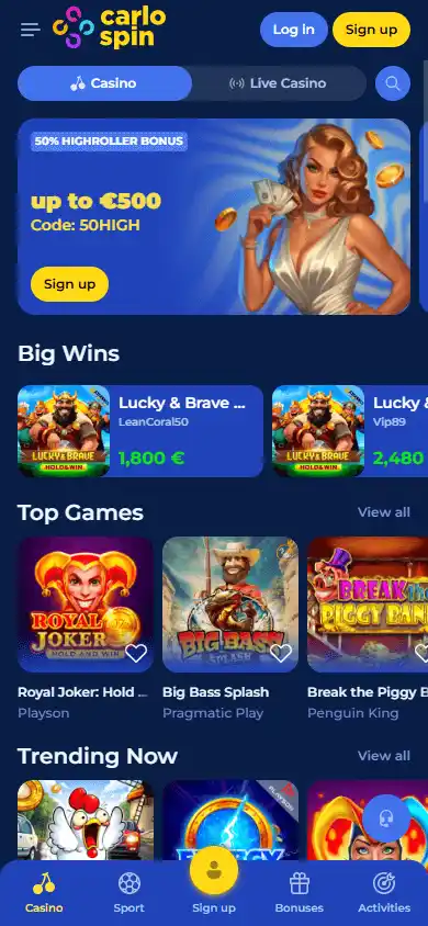 Carlospin Casino screenshot 4