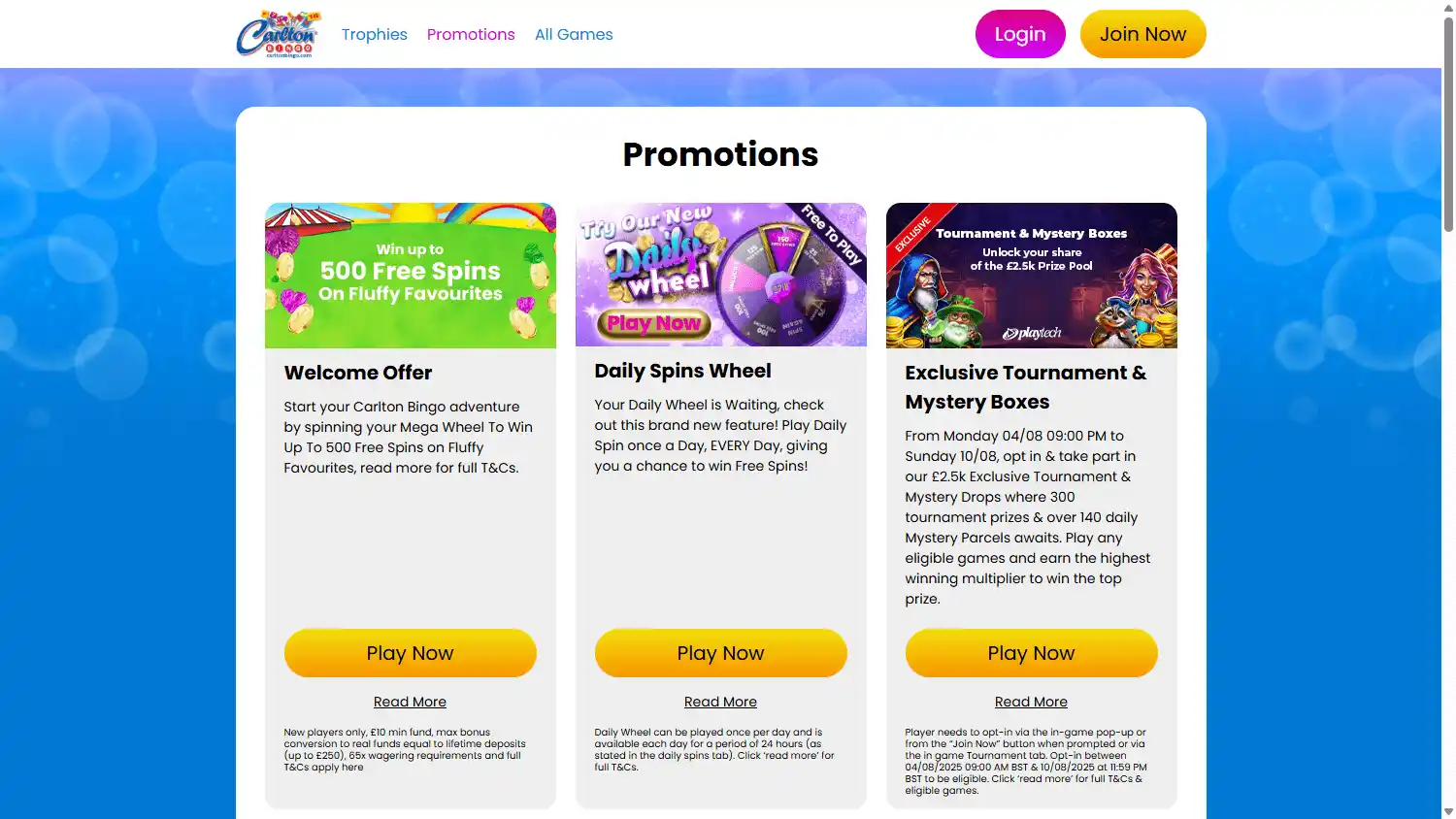 Carlton Bingo Casino screenshot 3