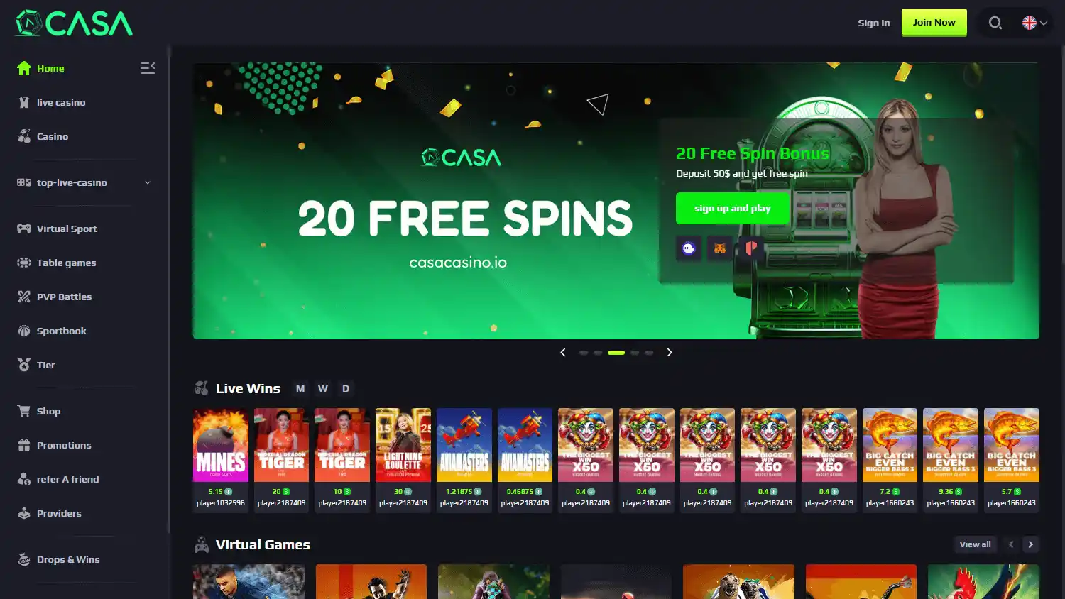 Casa Casino screenshot 1