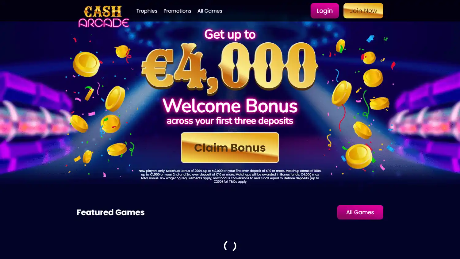 Cash Arcade Casino IE screenshot 1