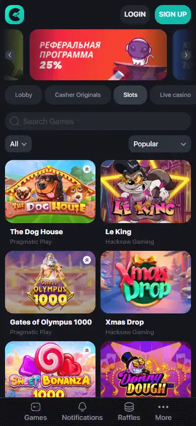 Casher.win Casino screenshot 4