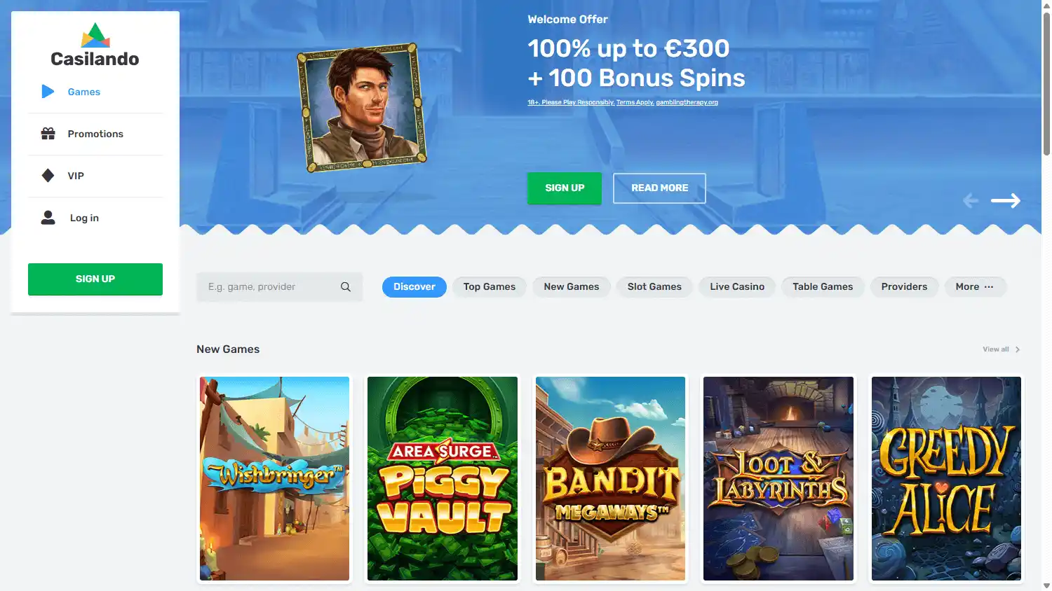 Casilando Casino screenshot 1