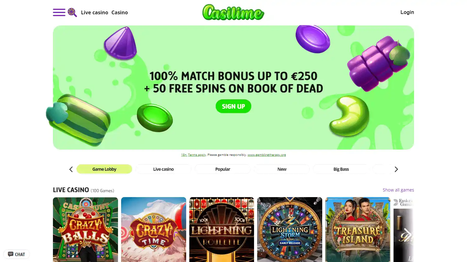 Casilime Casino screenshot 1