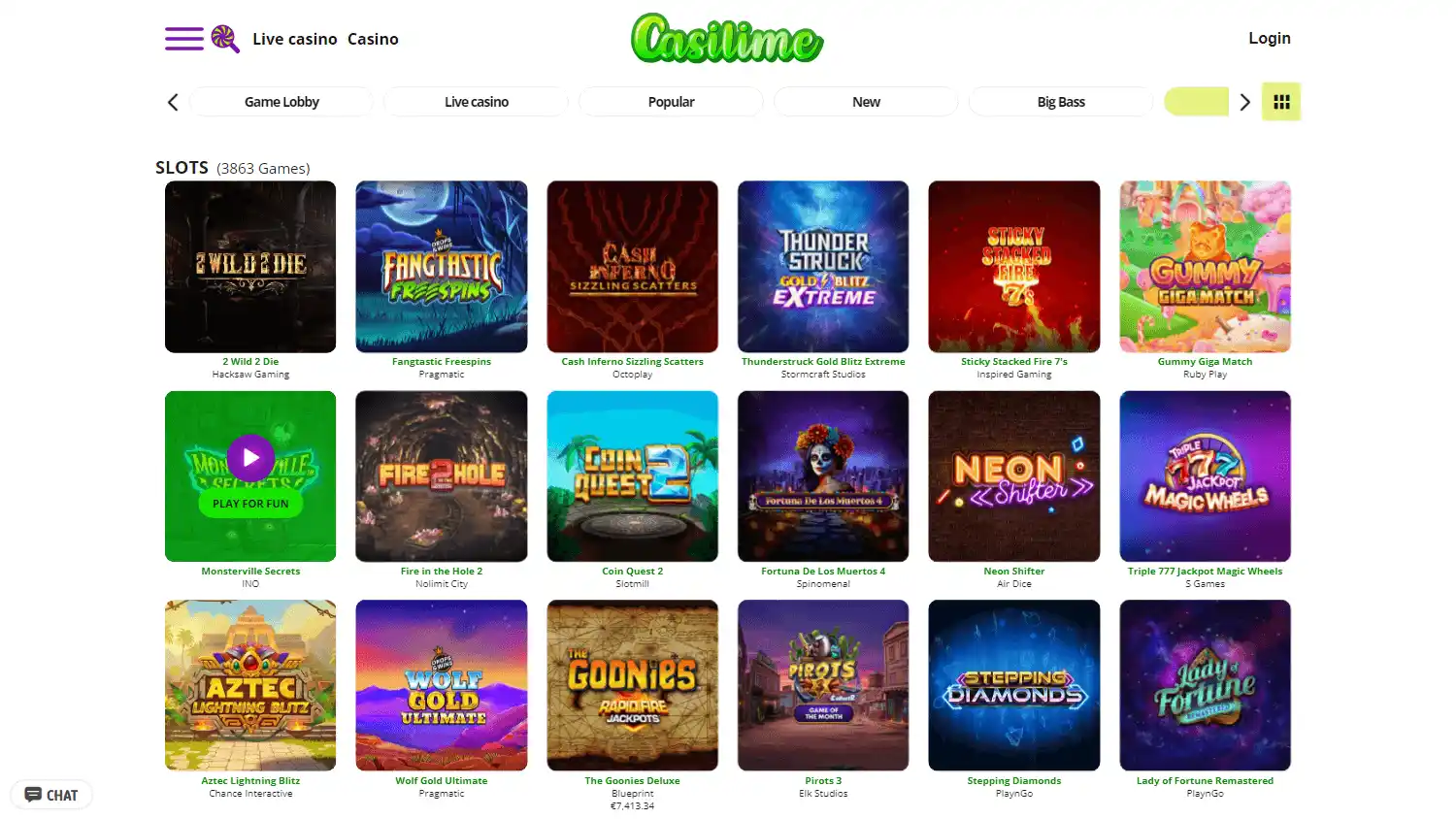 Casilime Casino screenshot 2