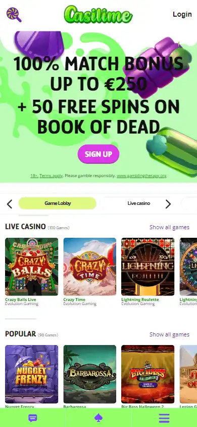 Casilime Casino screenshot 3