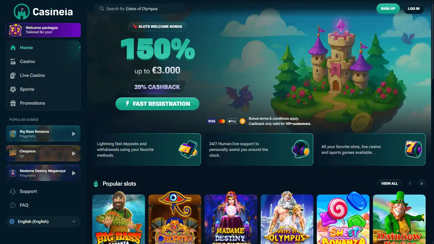 Casineia Casino screenshot 1