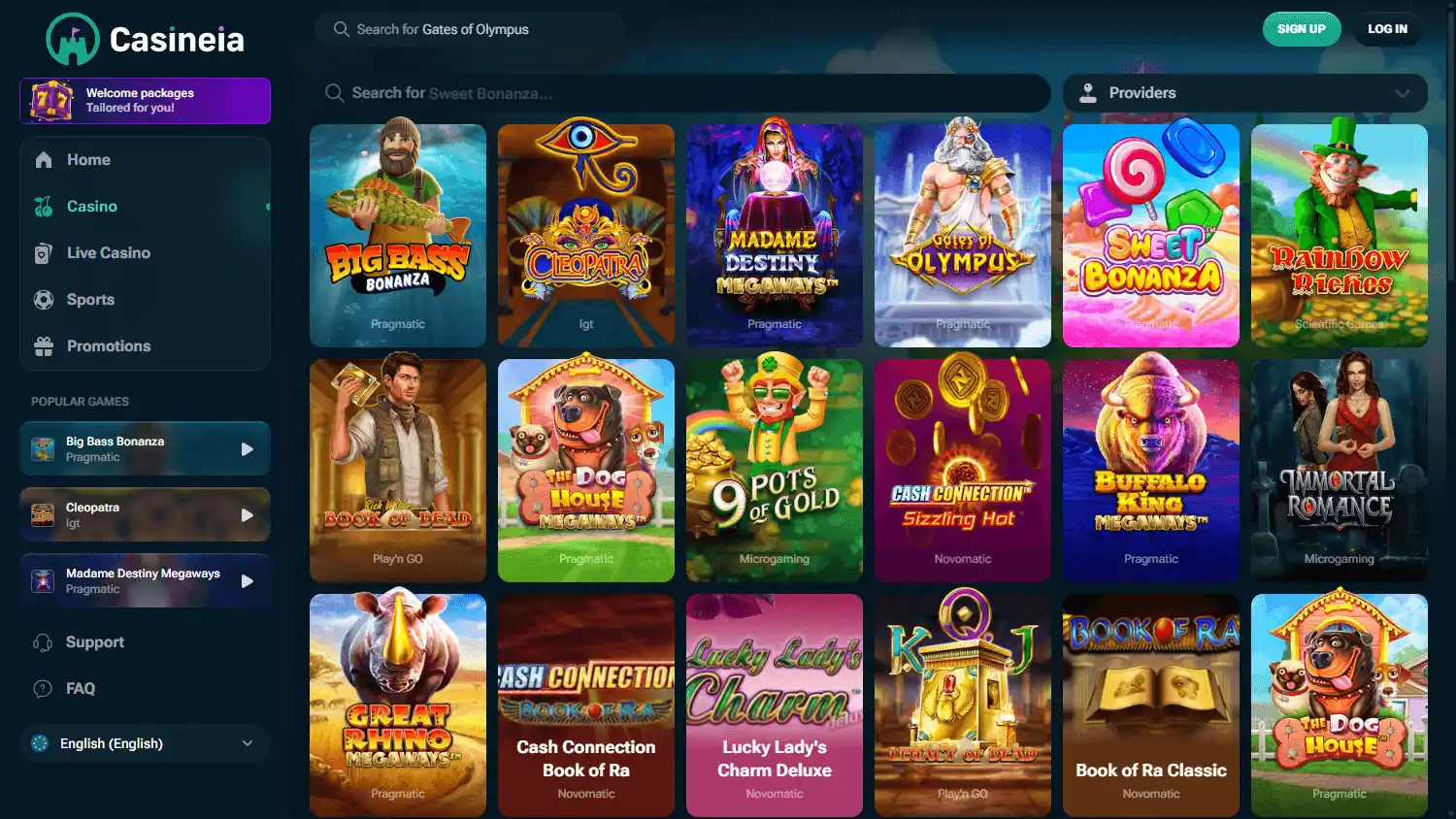 Casineia Casino screenshot 2