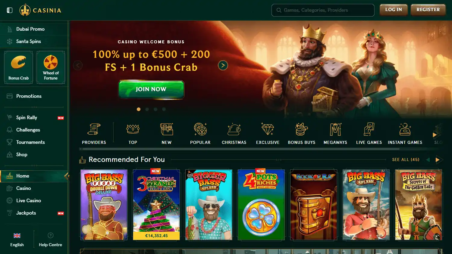 Casinia Casino screenshot 1