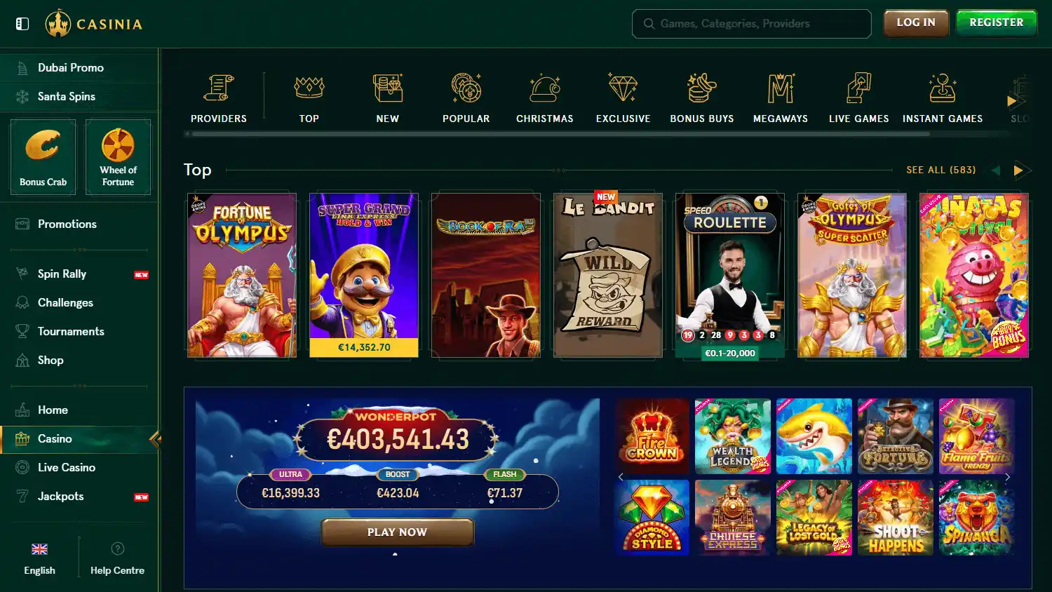 Casinia Casino screenshot 2