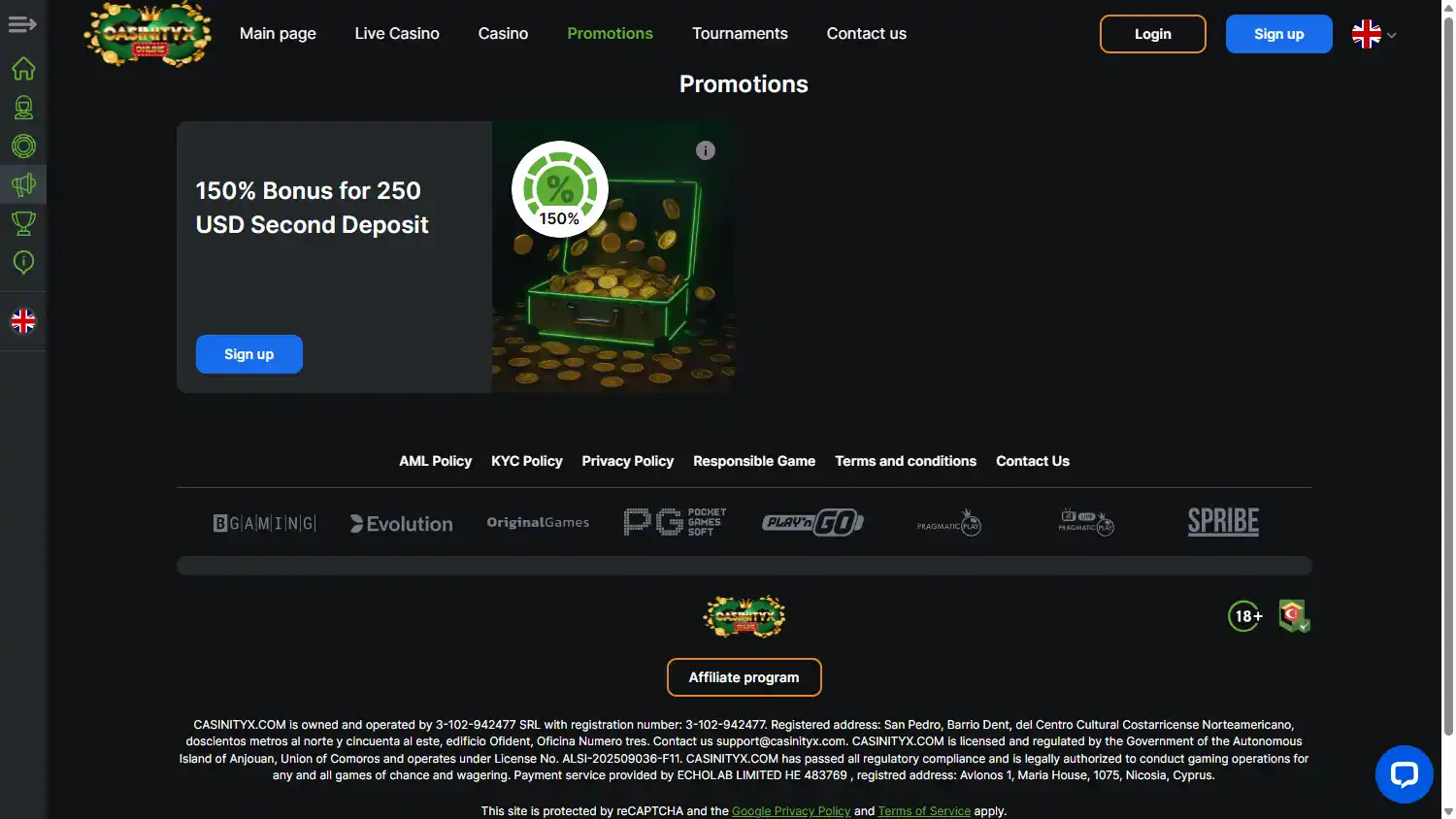 Casinityx Casino screenshot 3