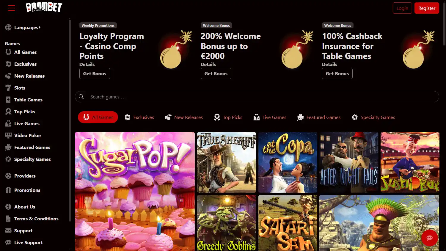 Boombet Casino screenshot 1