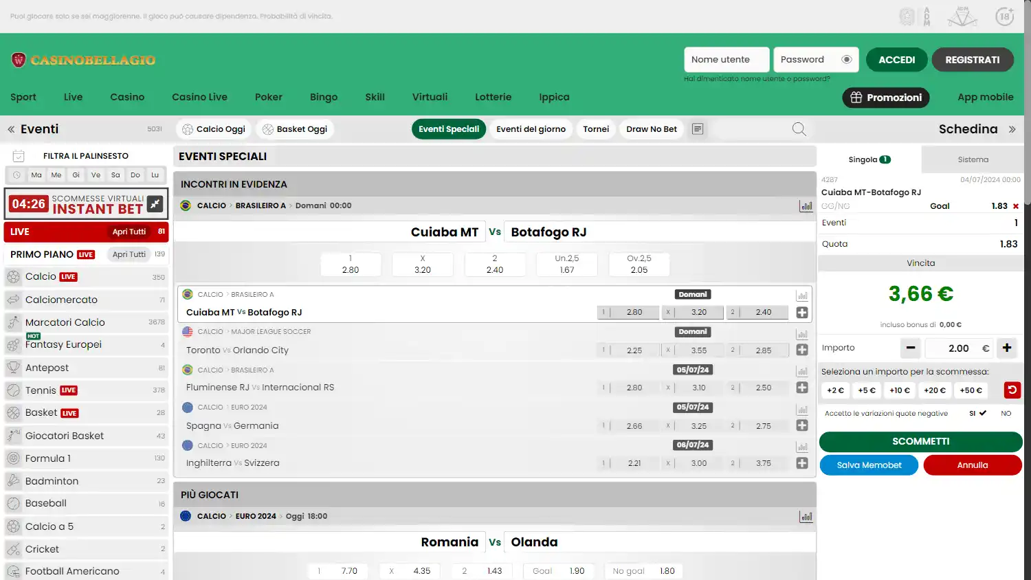 CasinoBellagio screenshot 1