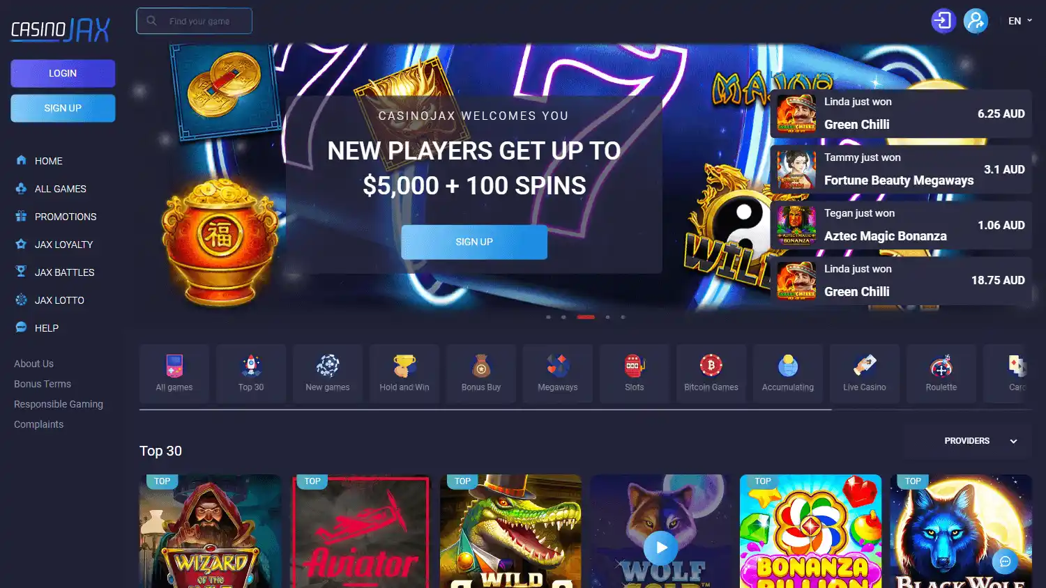 CasinoJAX screenshot 1