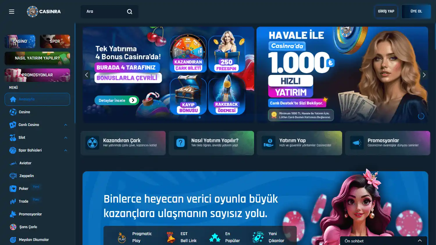 Casinra Casino screenshot 1