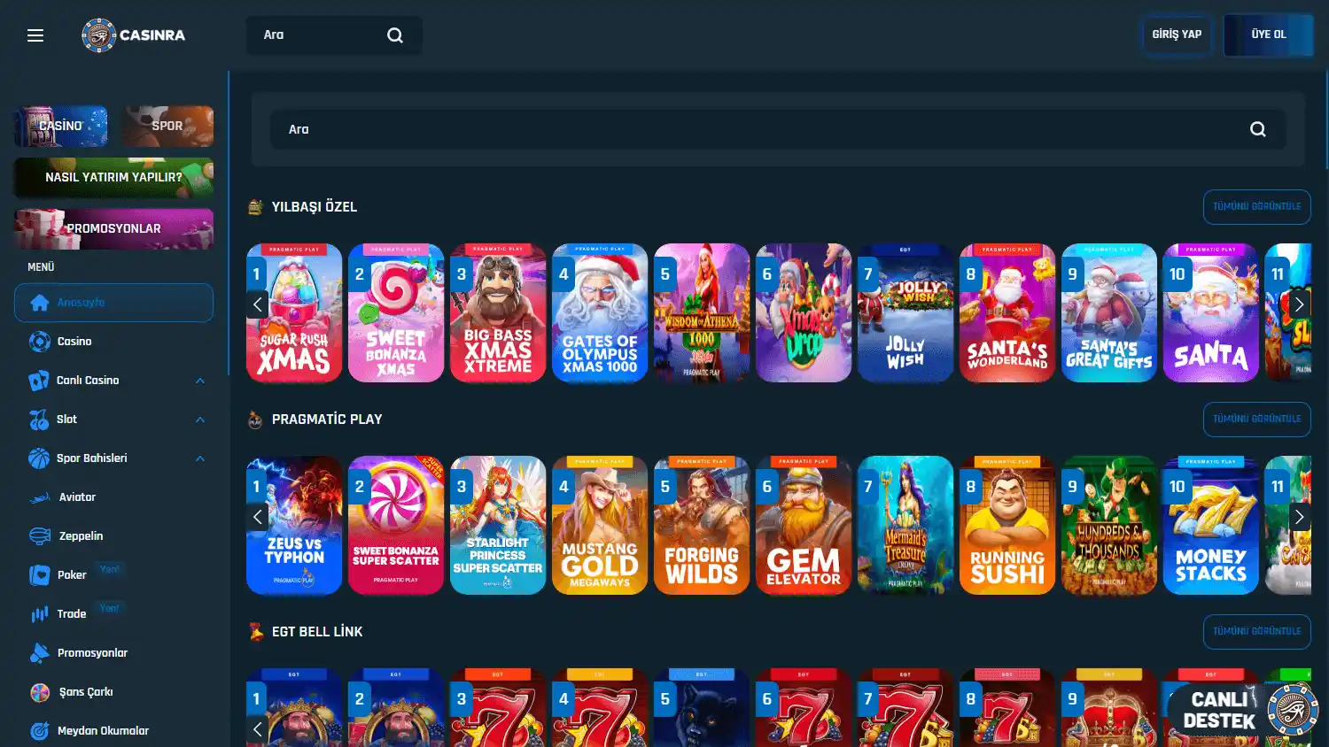 Casinra Casino screenshot 2