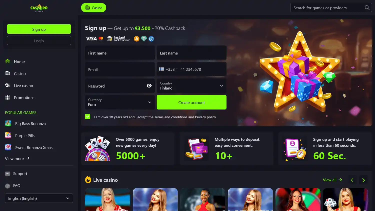Casmiro Casino screenshot 1