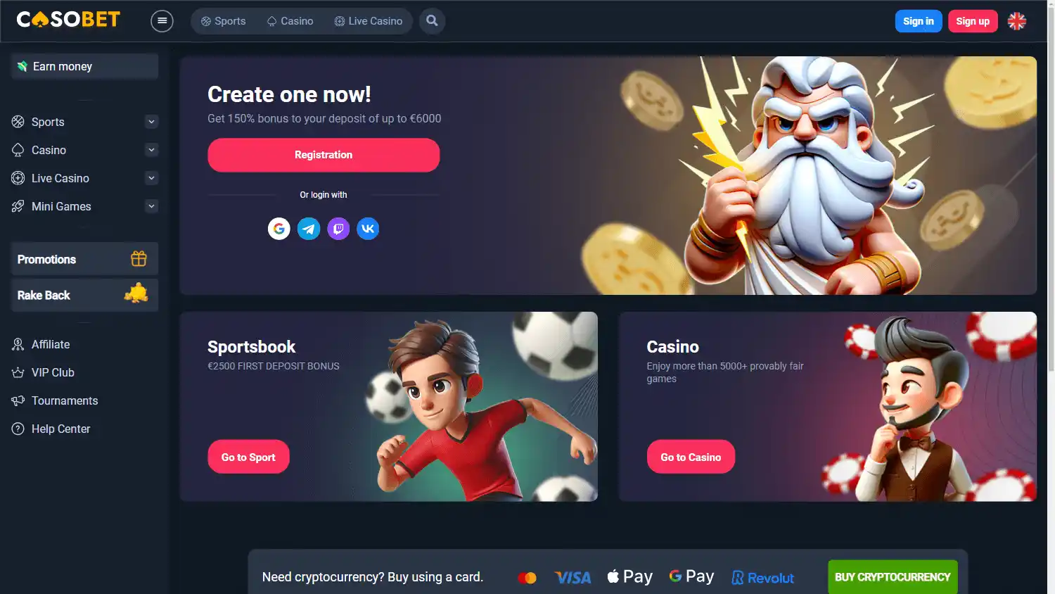 Casobet Casino screenshot 1