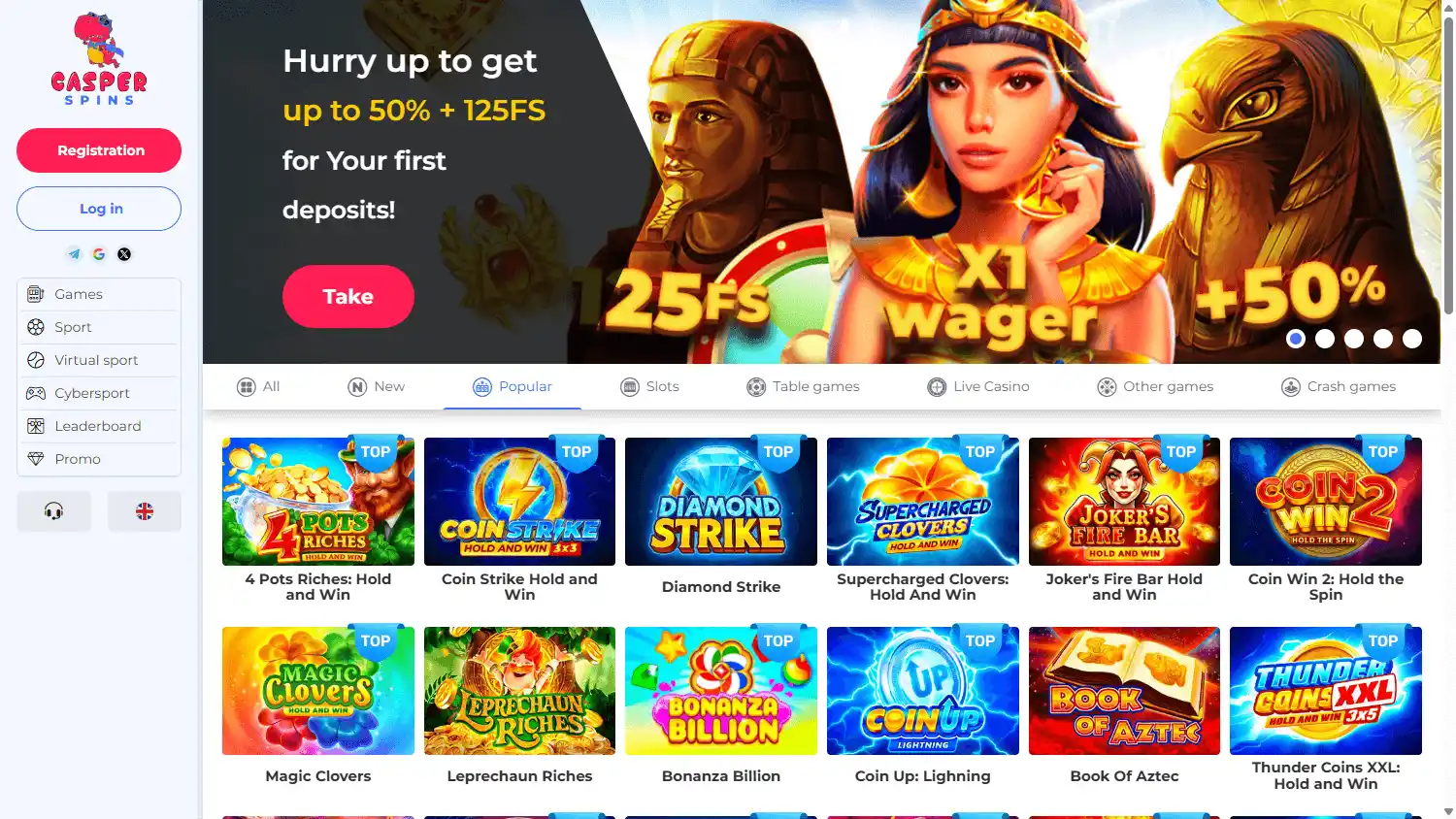 Casper Spins Casino screenshot 1